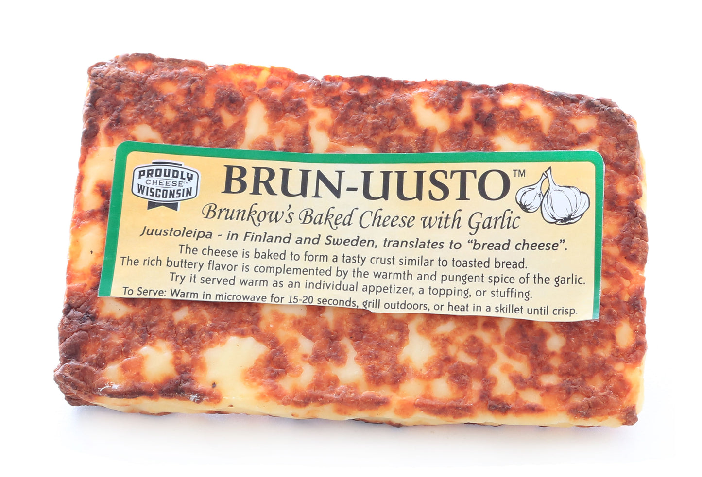 10 ounce piece of juusto garlic bread cheese