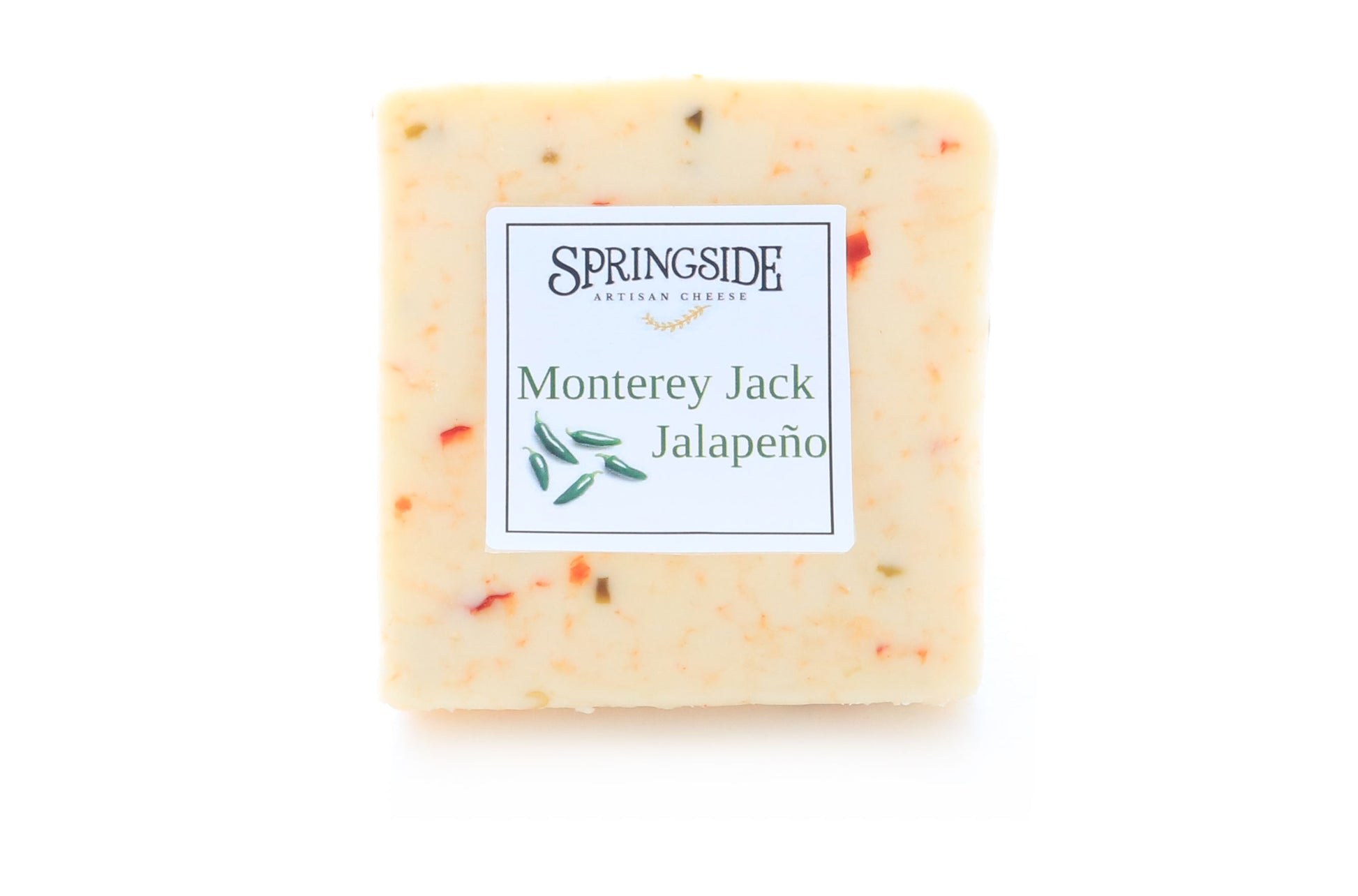 8 ounce piece of monterey jack cheese with jalapeno peppers