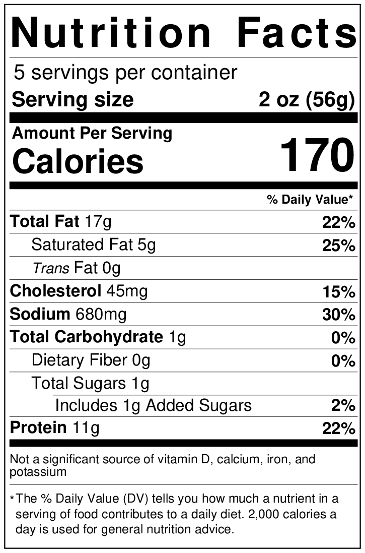 Wisconsin Smoked Summer Sausage with Garlic nutrition facts