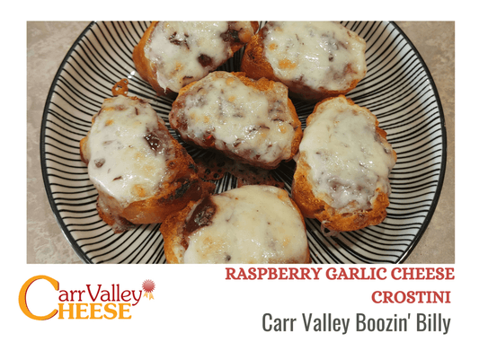 Raspberry Garlic Cheese Crostini- Carr Valley