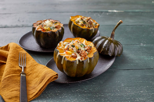 Sausage-Stuffed Acorn Squash with Gouda