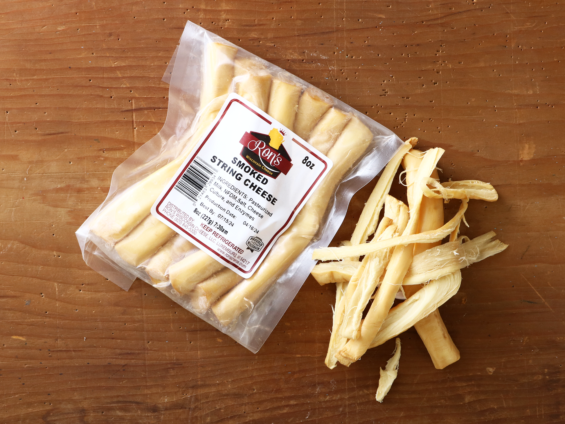 8 ounce package of smoked string cheese