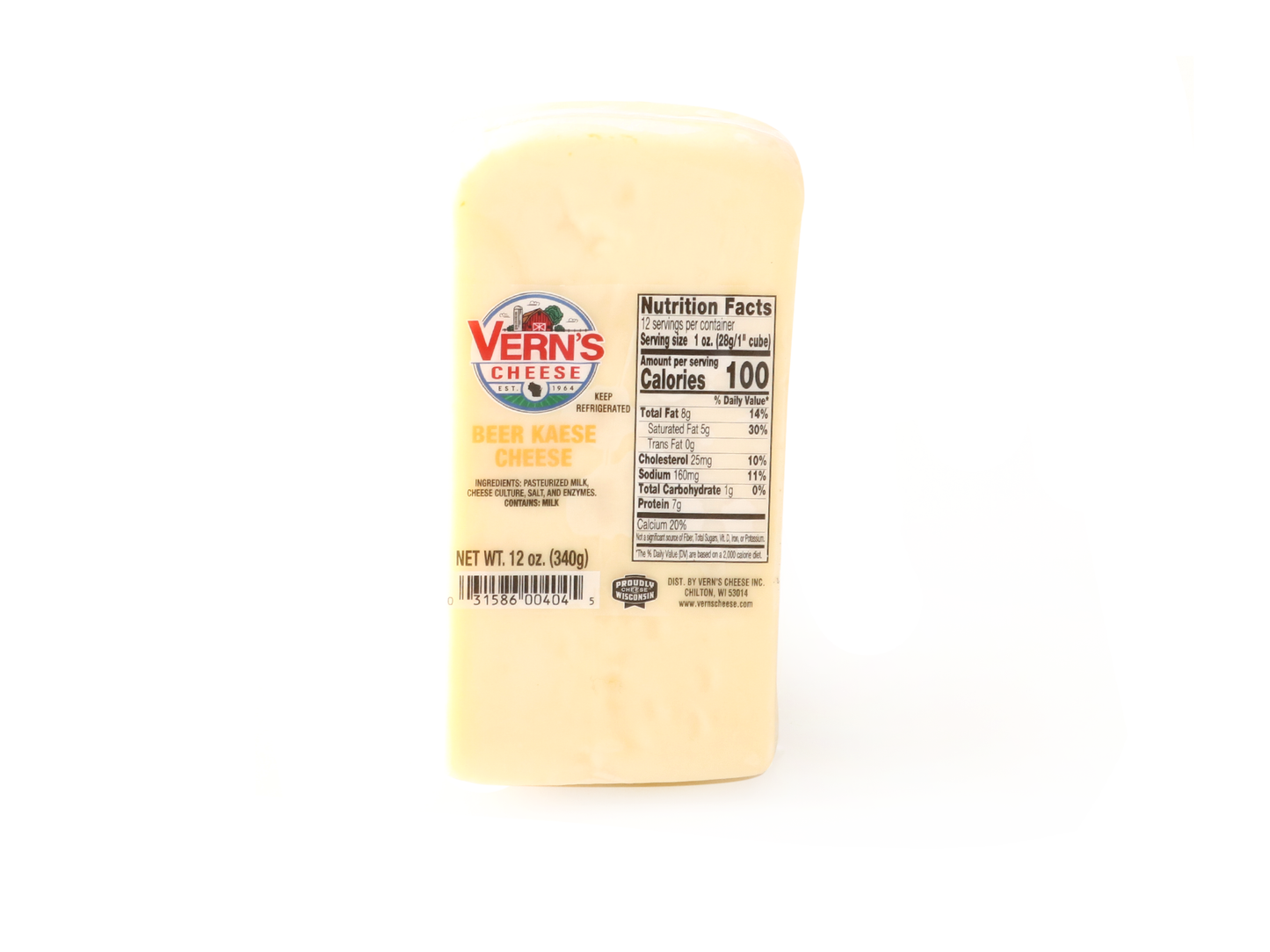 12oz block of Beer Kaese Cheese from Vern's