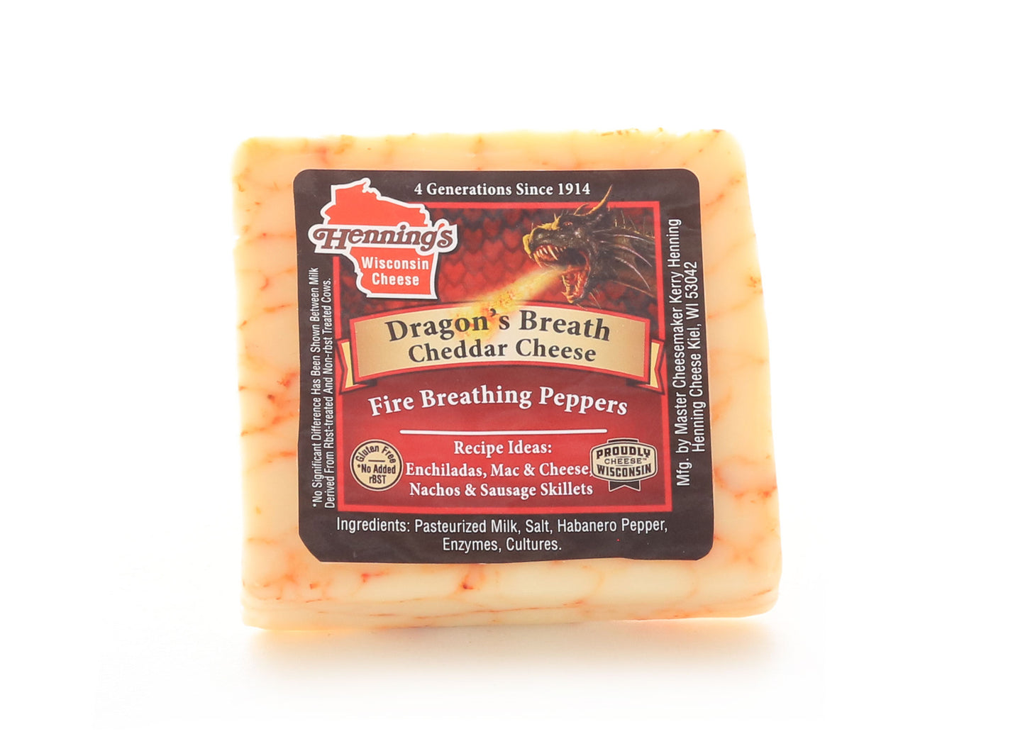8 ounces of spicy white cheddar wisconsin cheese