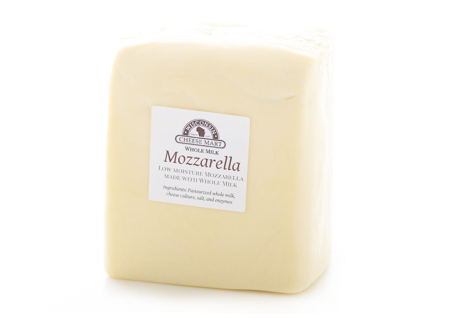 3 pound piece of whole milk mozzarella cheese
