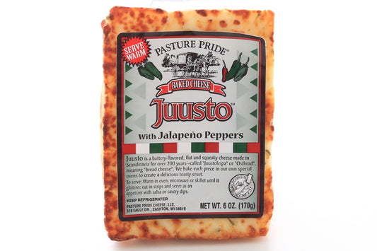 6 ounce piece of juusto bread cheese with jalapeno peppers