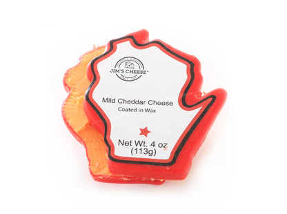 wisconsin shaped wax sealed mild wisconsin cheddar cheese