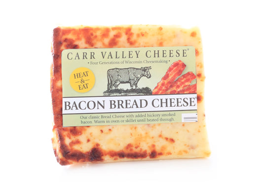 6 oz piece of keto friendly Carr Valley Bacon Bread Cheese