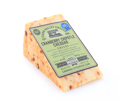 wisconsin white cheddar cheese with cranberry and chipotle