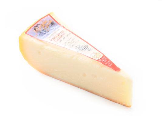8 ounce piece of aged premium gouda cheese