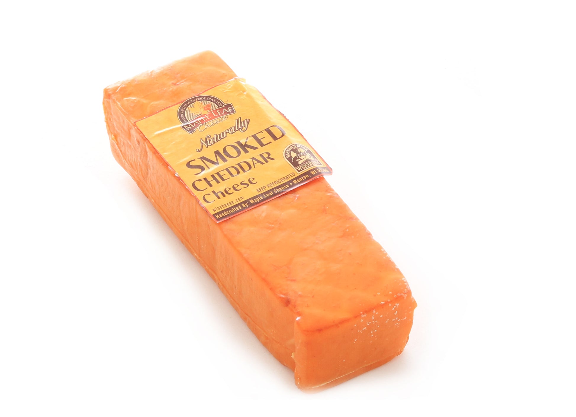 1 pound piece of orange smoked cheddar cheese