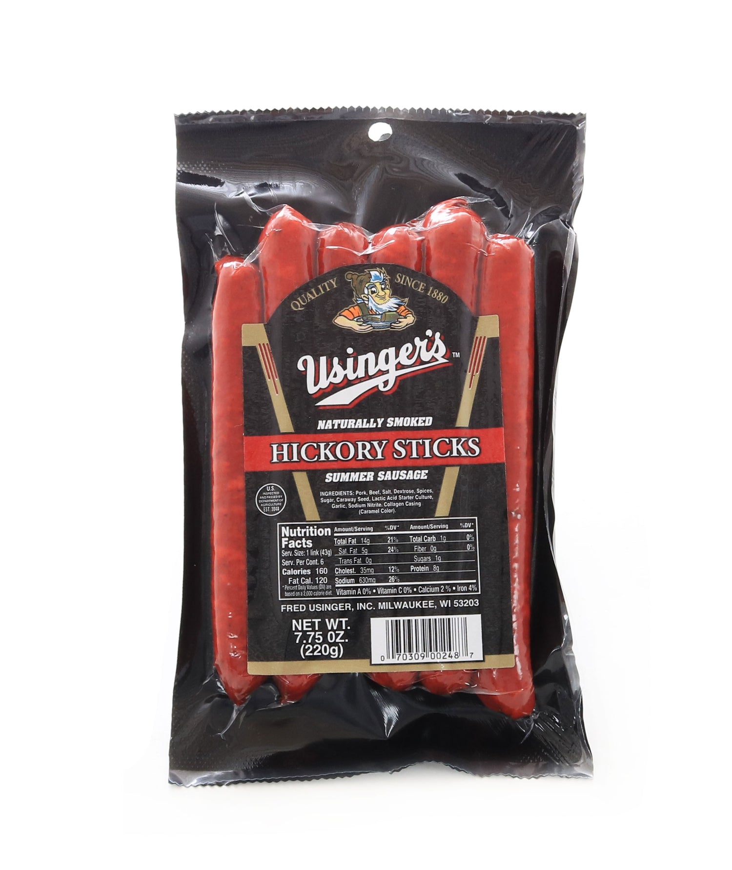 6 hickory smoked summer sausage snack sticks