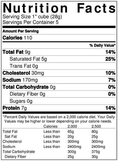 Wisconsin Bellavitano cheese nutrition facts